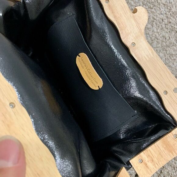 Handmade Genuine Cowhide Embossed Leather Wooden Frame Purse & 2 Strap Styles - Picture 15 of 15